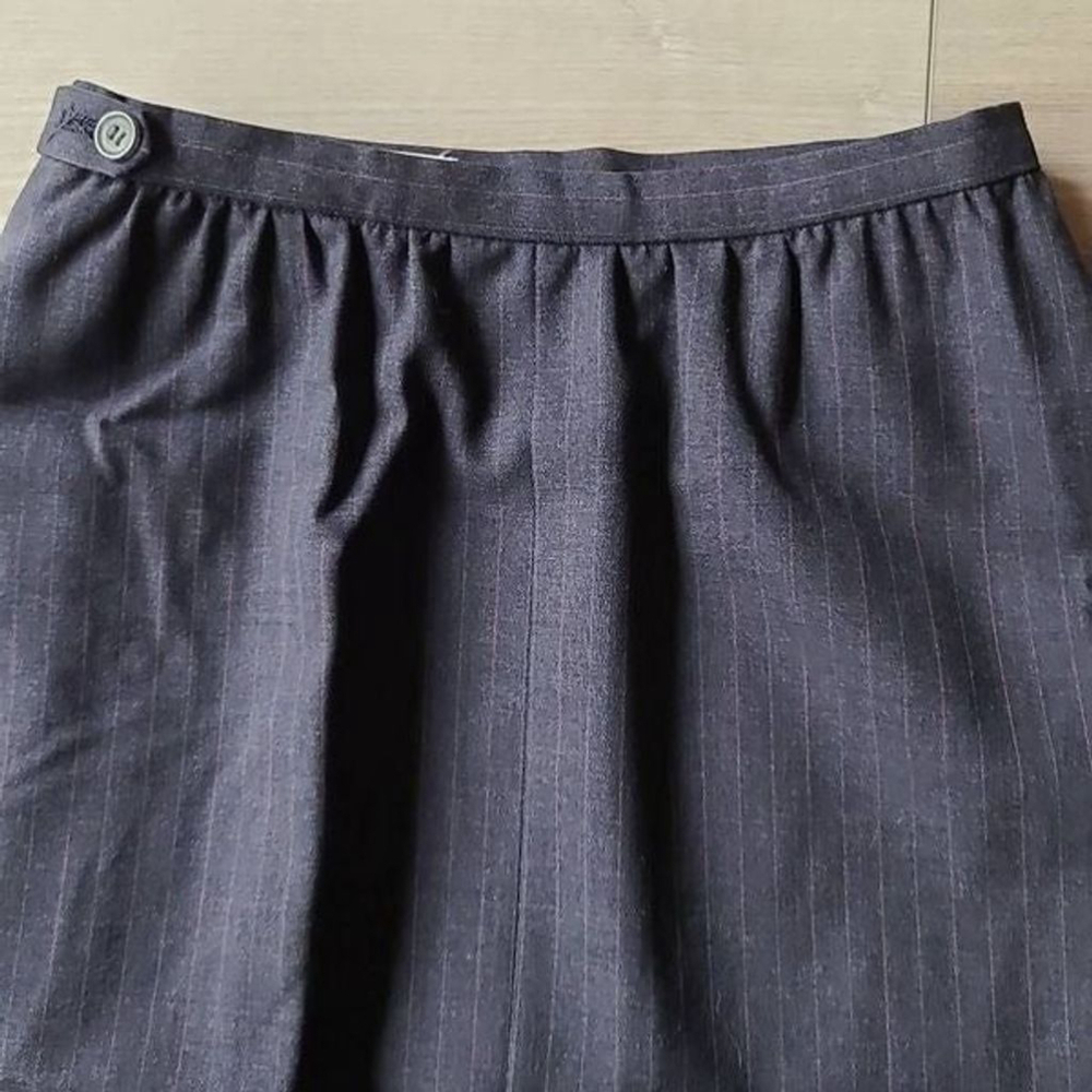 Cricketeer Dayton's Oval Room Tailored Long Lined Wool Skirt sz S Navy Pinstripe - Picture 2 of 7